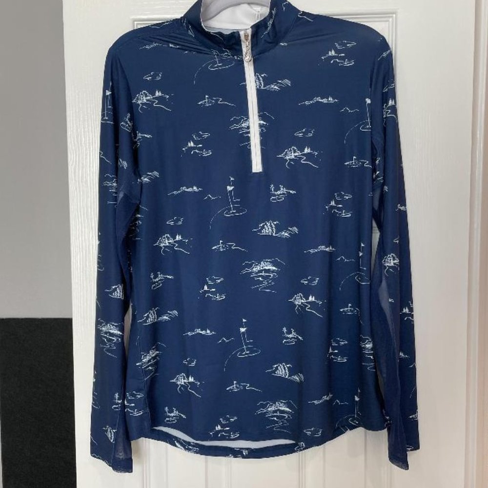 San Soleil Solcool Print Mock Golfshirt NWT REDUCED!!!